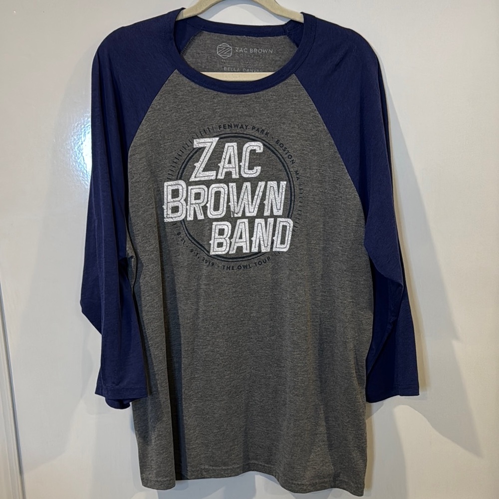 Zac Brown Band Gray and Blue 3/4 Sleeve Tee